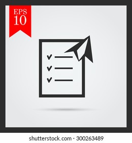 Icon of checklist and paper plane