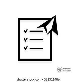 Icon of checklist and paper plane