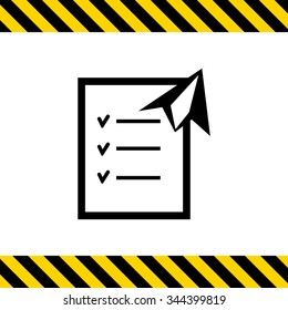 Icon of checklist and paper plane