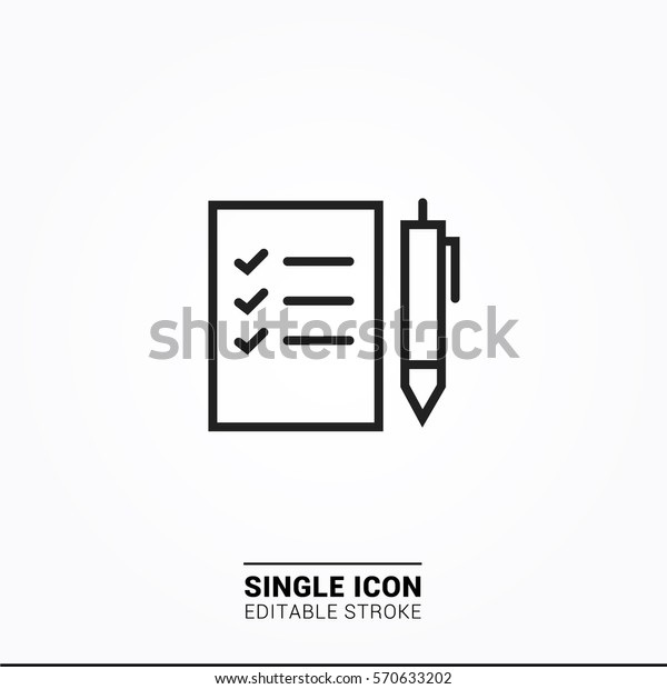 Icon Checklist Single Icon Graphic Design Stock Vector (Royalty Free ...