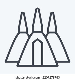 Icon Chedi. related to Thailand symbol. line style. simple design editable. simple illustration. simple vector icons. World Travel tourism. Thai