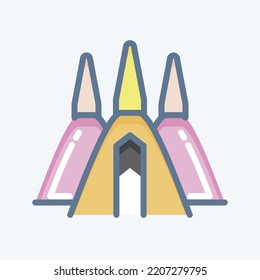 Icon Chedi. related to Thailand symbol. doodle style. simple design editable. simple illustration. simple vector icons. World Travel tourism. Thai