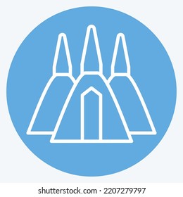 Icon Chedi. related to Thailand symbol. blue eyes style. simple design editable. simple illustration. simple vector icons. World Travel tourism. Thai
