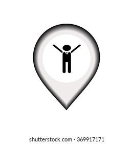 Icon of a cheerful businessman 