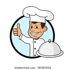 Icon cheerful cook.