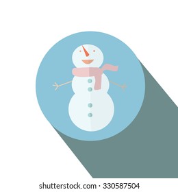 icon cheerful snowman