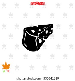 Icon of cheese on gray background. All elements cheese for web design and decoration of greeting cards.