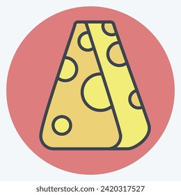 Icon Cheese. related to Vegan symbol. color mate style. simple design editable. simple illustration