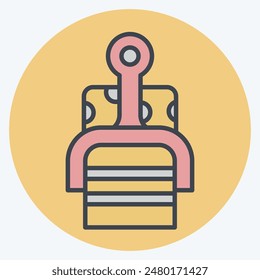 Icon Cheese Slicer. related to Kitchen Tool symbol. color mate style. simple design illustration