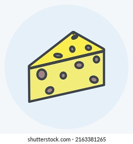 Icon Cheese. suitable for Garden symbol. color mate style. simple design editable. design template vector. simple symbol illustration