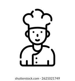 An icon of chef avatar is creatively designed in line style