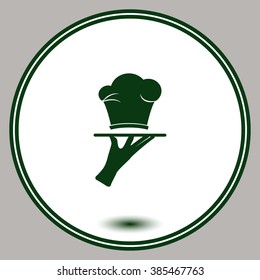Icon with chef hat on a tray.