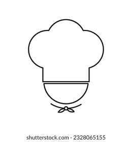 Ikone eines Kochhutes. Bild im Restaurant. Vektorgrafik. Stockbild.