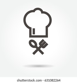 icon Chef illustration isolated sign symbol thin line for web, modern minimalistic flat design vector on white background. abstract. logo