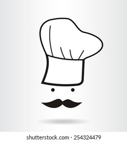 Icon chef with a mustache vector
