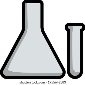 Icon Of Chemical Bulbs. Editable Bold Outline With Color Fill Design. Vector Illustration.