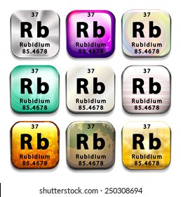 An icon with the chemical element Rubidium on a white background