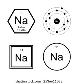 icon chemical elements of the periodic table sodium illustration design