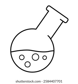 Icon of chemical flask with liquid on white background
Flask vector icon