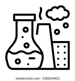 An icon of chemical reaction line design 