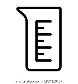 Icono Del Beaker De Química. Diseño de contorno negrita editable. Ilustración vectorial.