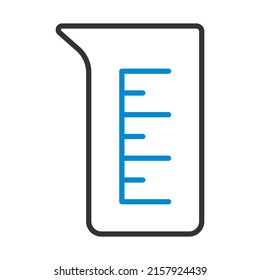 Icon Of Chemistry Beaker. Editable Bold Outline With Color Fill Design. Vector Illustration.