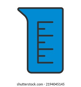 Icon Of Chemistry Beaker. Editable Bold Outline With Color Fill Design. Vector Illustration.