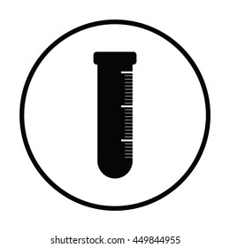 Icon of chemistry beaker. Thin circle design. Vector illustration.