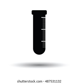Icon of chemistry beaker. White background with shadow design. Vector illustration.