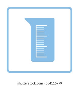 Icon of chemistry beaker. White background with shadow design. Vector illustration.