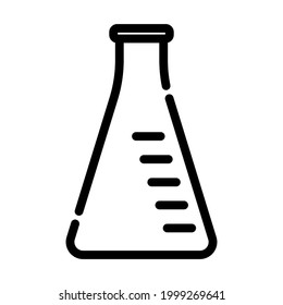 Icon Of Chemistry Cone Flask. Bold outline design with editable stroke width. Vector Illustration.