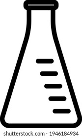 Icon Of Chemistry Cone Flask. Editable Bold Outline With Color Fill Design. Vector Illustration.