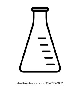 Icon Of Chemistry Cone Flask. Editable Bold Outline With Color Fill Design. Vector Illustration.