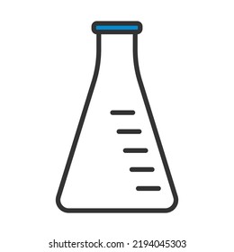 Icon of Chemistry Cone Flask. Bearbeitbare, fette Rahmenlinie mit Farbfülldesign. Vektorgrafik.