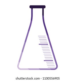 Icon of chemistry cone flask. Flat color design. Vector illustration.