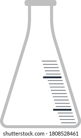 Icon Of Chemistry Cone Flask. Flat Color Design. Vector Illustration.