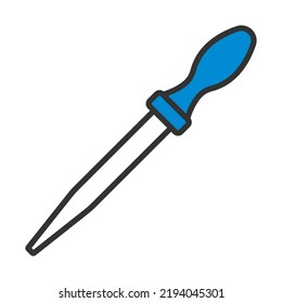 Icon Of Chemistry Dropper. Editable Bold Outline With Color Fill Design. Vector Illustration.