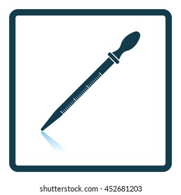 Icon of chemistry dropper. Shadow reflection design. Vector illustration.