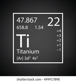 Icon of chemistry element. Black background with white. Vector illustration.