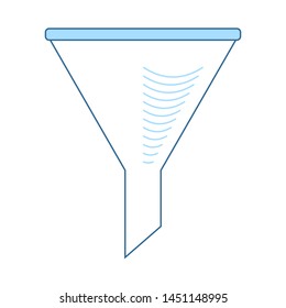 Icon Of Chemistry Filler Cone. Thin Line With Blue Fill Design. Vector Illustration.