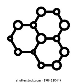 Icono De La Conexión Hexa De Química. Diseño de contorno negrita editable. Ilustración vectorial.