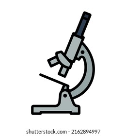 Icon Of Chemistry Microscope. Editable Bold Outline With Color Fill Design. Vector Illustration.