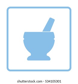 Icon of chemistry mortar. White background with shadow design. Vector illustration.