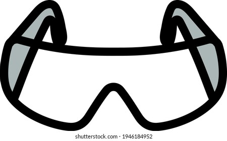 Icon Of Chemistry Protective Eyewear. Editable Bold Outline With Color Fill Design. Vector Illustration.