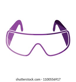 Icon of chemistry protective eyewear. Flat color design. Vector illustration.