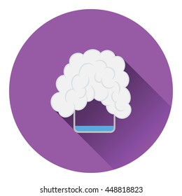 Icon of chemistry reaction in glass. Flat color design. Vector illustration.