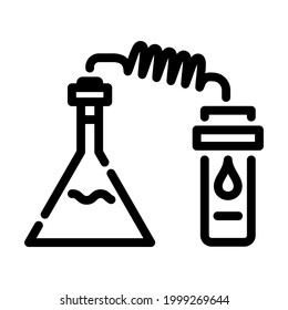 Icon Of Chemistry Reaction With Two Flask. Bold outline design with editable stroke width. Vector Illustration.