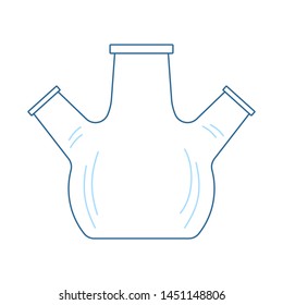 Ícone De Química Do Balão De Fundo Redondo. Linha Fina Com Design De Preenchimento Azul. Ilustração de vetor.
