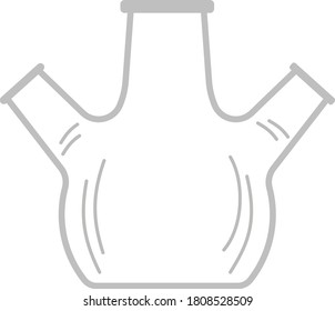 Icono De La Química Redondeando La Matraz Inferior Con Triple Garganta. Diseño de color plano. Ilustración vectorial.