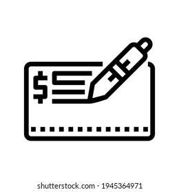 Icon Cheque With Style Outline